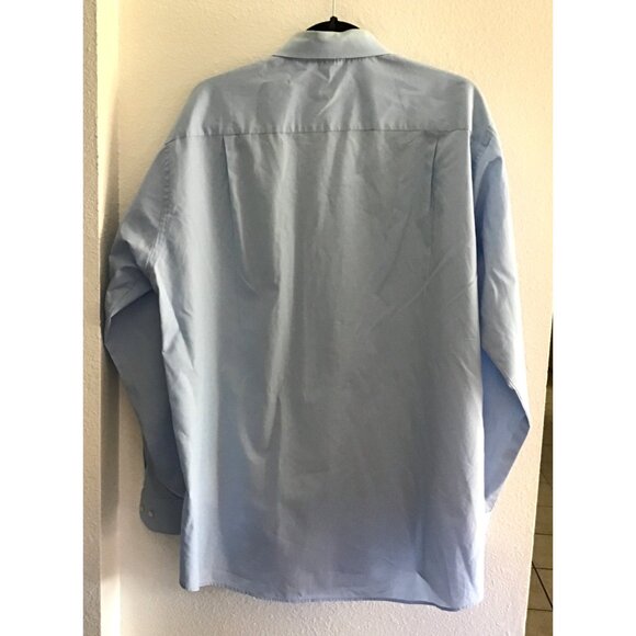 GEOFFREY BEENE-MEN REGULAR FIT BLUE LONG SLEEVE BUTTON-DOWN SHIRT SIZE NECK 17.5 - Picture 2 of 7